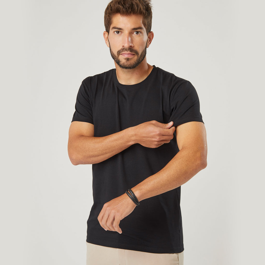 Camiseta Masculina Algodão Pima - Preta