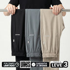 [Leve 3, Pague Só 2!] Calça Keldor Masculina em Tecido Ice Silk e Elastano de Alta Fluidez com Cós Elástico Ajustável