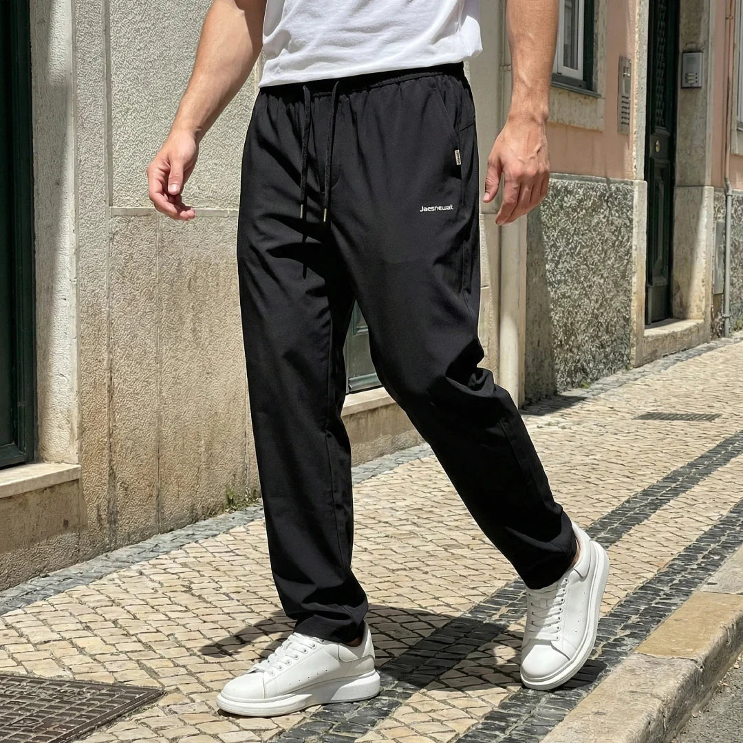 [Leve 3, Pague Só 2!] Calça Keldor Masculina em Tecido Ice Silk e Elastano de Alta Fluidez com Cós Elástico Ajustável